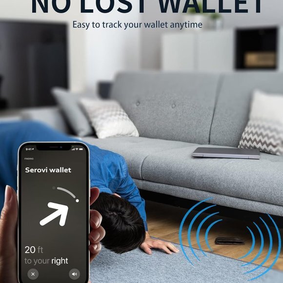 Wallet for‎ Men Genuine Leather Bifold Wallet with AirTag Holder RFID Blocking - Picture 6 of 7